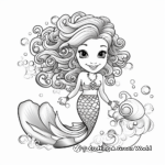 Mystical Mermaid with Magical Elements Coloring Pages 2