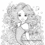 Mystical Mermaid with Magical Elements Coloring Pages 4