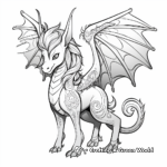 Mystical Unicorn with Dragon Wings Coloring Pages 3