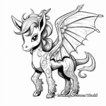 Mystical Unicorn with Dragon Wings Coloring Pages 4