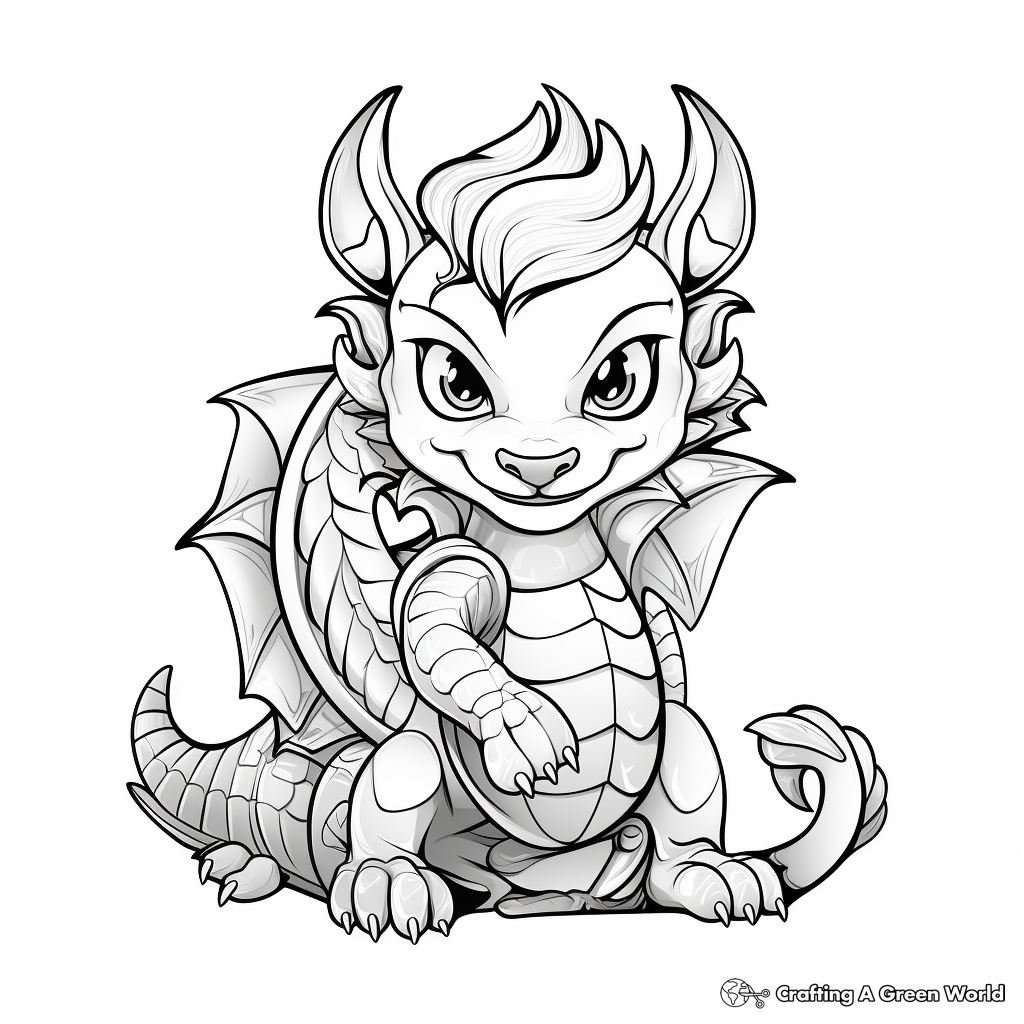 Mythical Chinese Dragon Coloring Pages 1