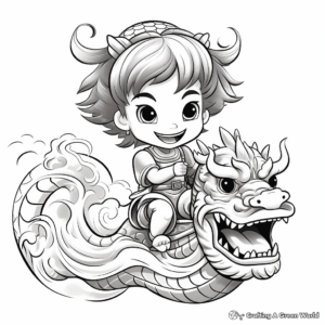 Mythical Chinese Dragon Coloring Pages 3