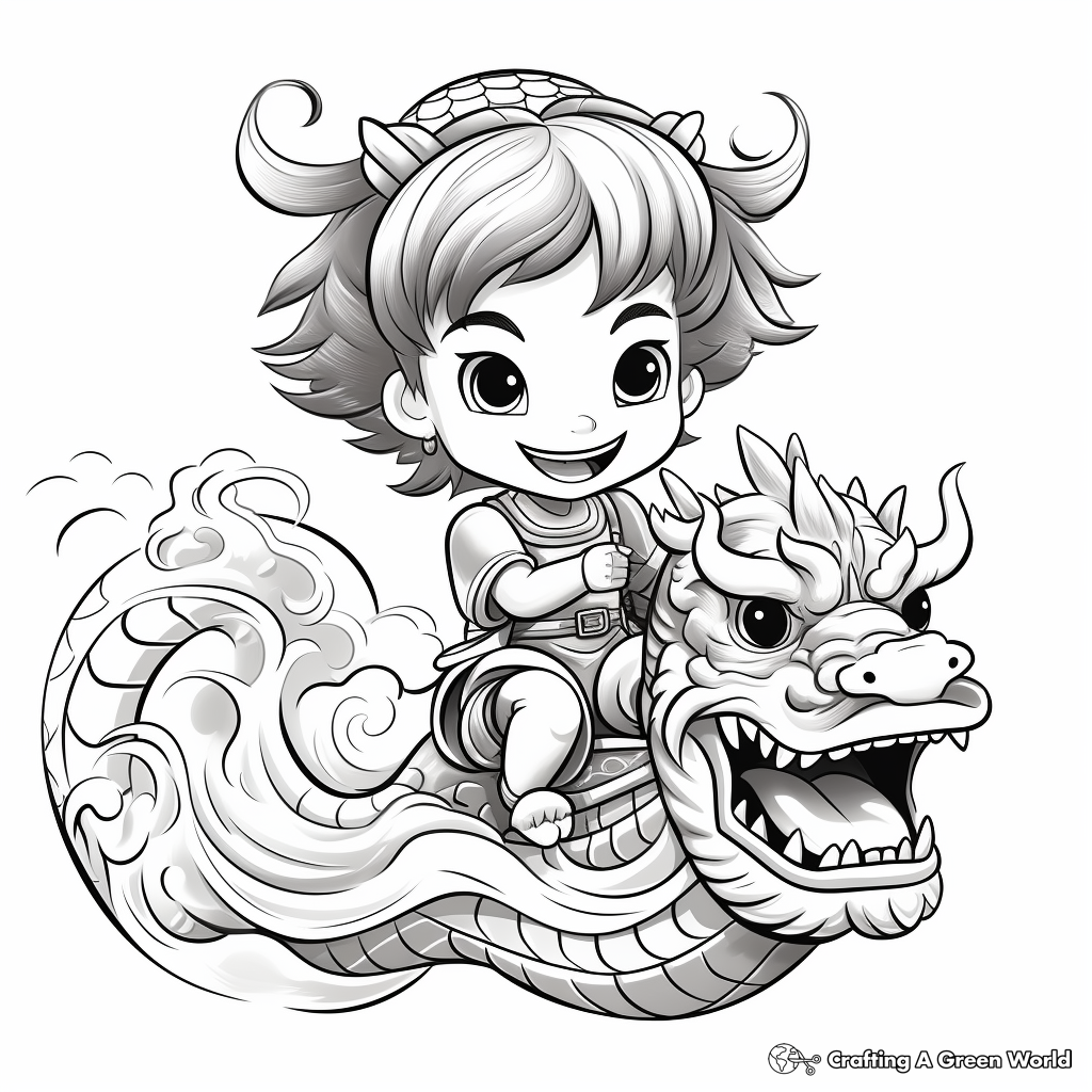 Mythical Chinese Dragon Coloring Pages 3