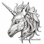 Mythical Golden Unicorn Head Coloring Pages 4
