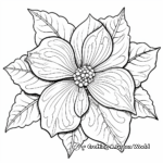 Naturalistic Detailed Poinsettia Coloring Pages 3