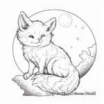 Night Fox and Moon Coloring Pages for Adults 2