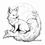 Night Fox and Moon Coloring Pages for Adults 3