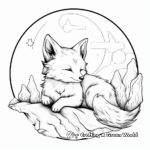 Night Fox and Moon Coloring Pages for Adults 4