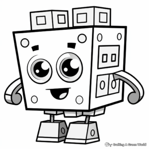 Numberblock Five Coloring Pages for Kids 1