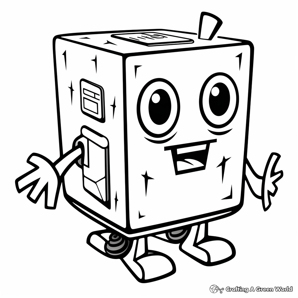 Numberblock Five Coloring Pages for Kids 2