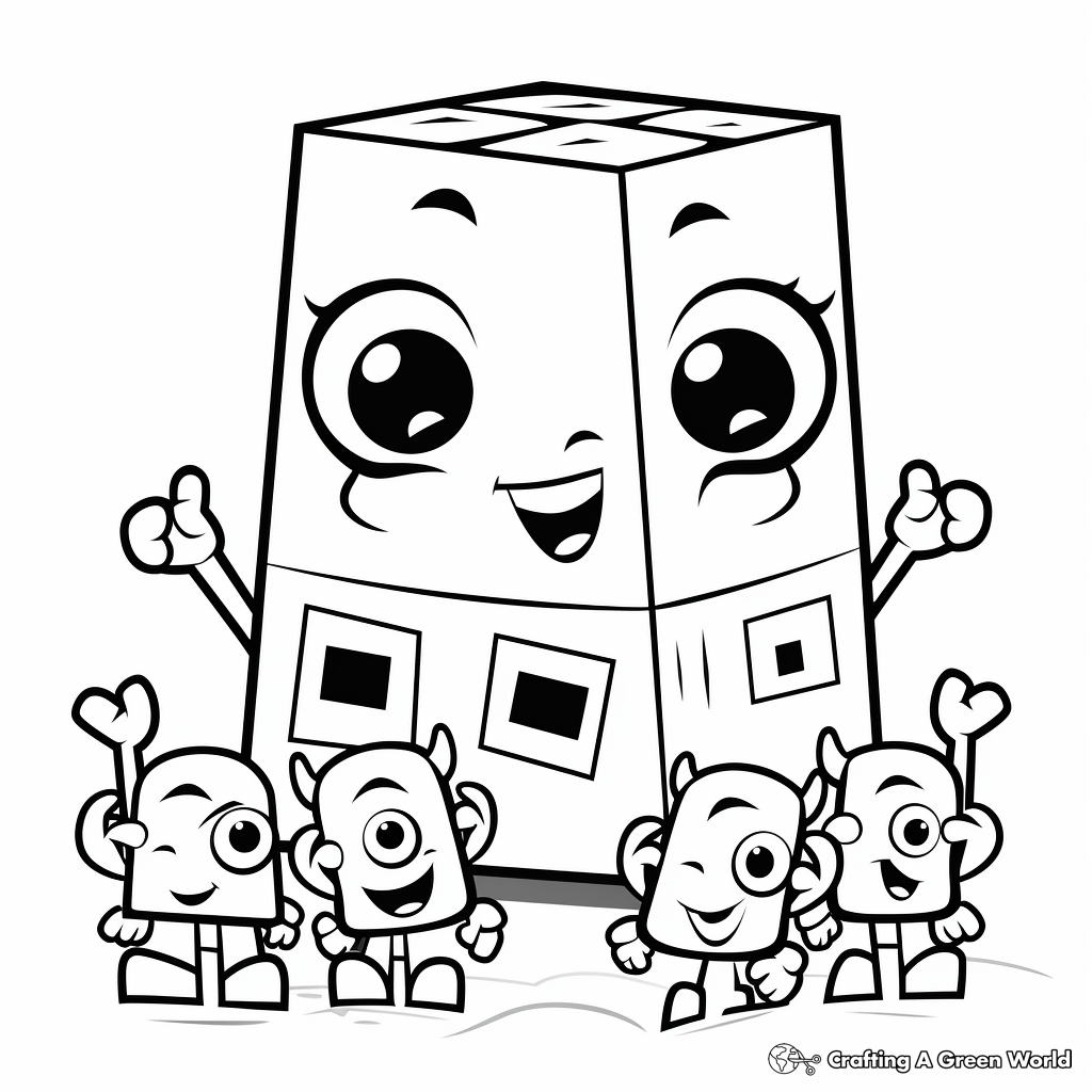 Numberblock Five Coloring Pages for Kids 4