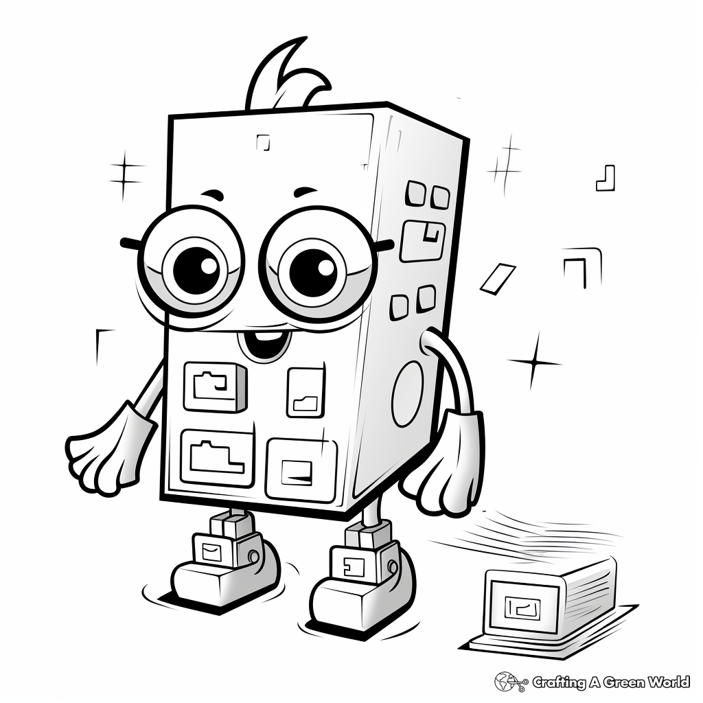 Numberblock Mathematician Coloring Pages 1