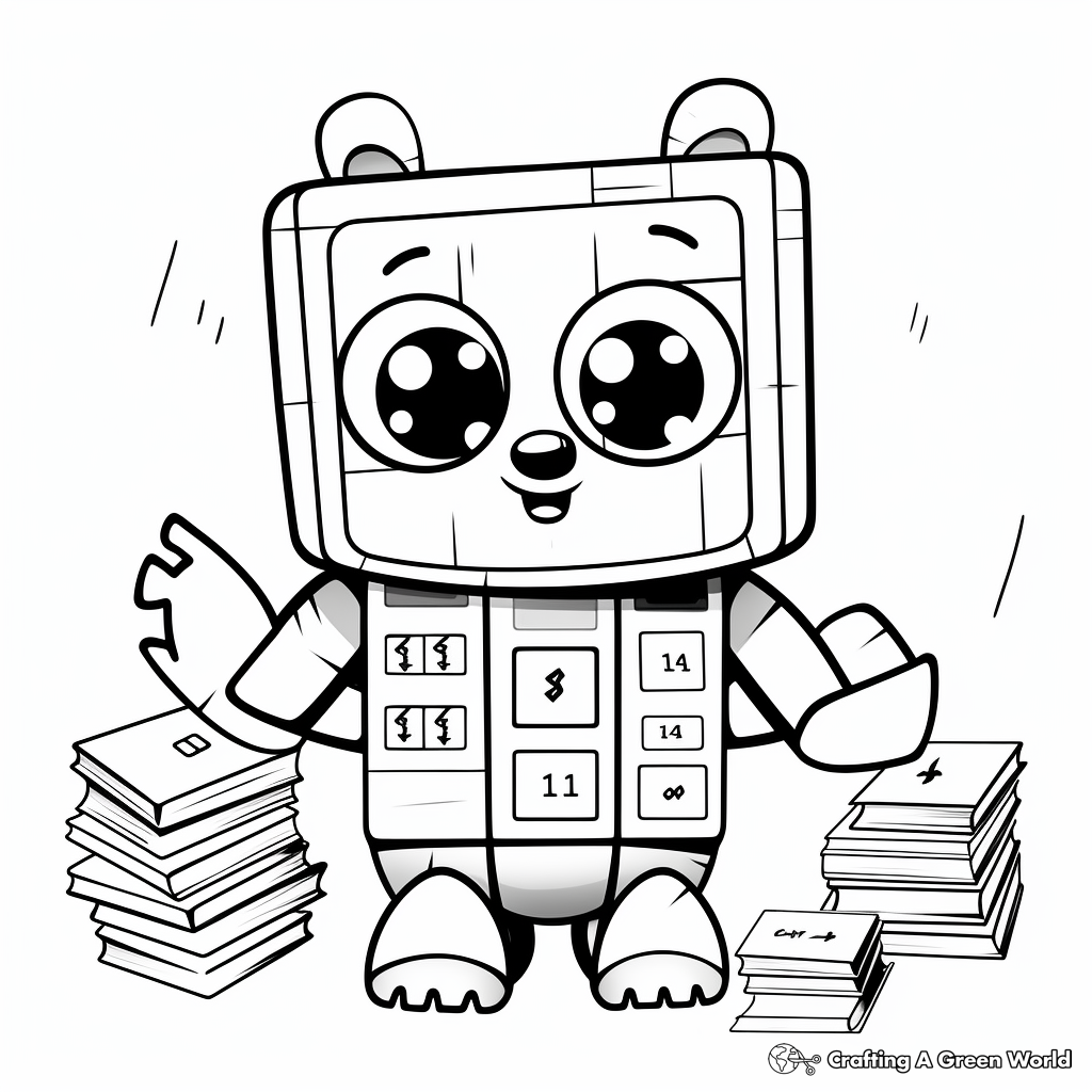 Numberblock Mathematician Coloring Pages 3
