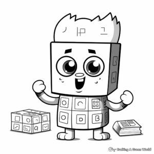 Numberblock Mathematician Coloring Pages 4