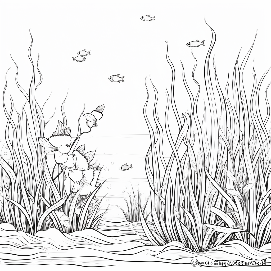 Ocean Sea Grass Coloring Pages 2