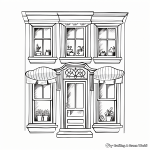 Old-Fashioned Sash Window Coloring Pages 1