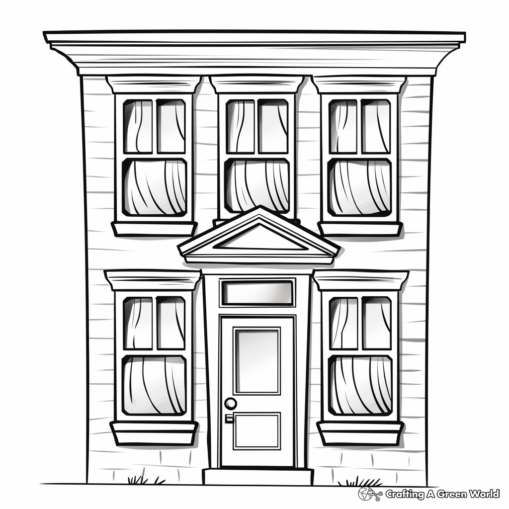 Old-Fashioned Sash Window Coloring Pages 2
