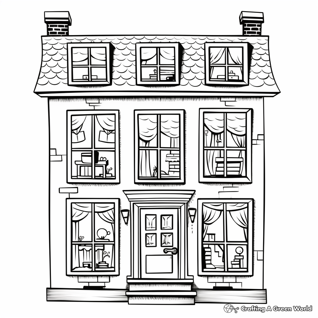 Old-Fashioned Sash Window Coloring Pages 4