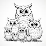 Owl Family Coloring Pages: Parents and Owlets 3
