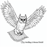Owl in Flight Coloring Pages 2