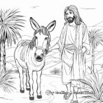 Palm Sunday Jesus on a Donkey Coloring Pages 2