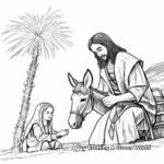 Palm Sunday Jesus on a Donkey Coloring Pages 4