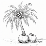 Palm Tree with Coconuts Coloring Pages 1