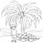 Palm Tree with Coconuts Coloring Pages 2