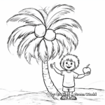 Palm Tree with Coconuts Coloring Pages 3