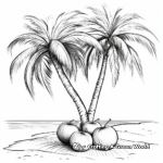 Palm Tree with Coconuts Coloring Pages 4