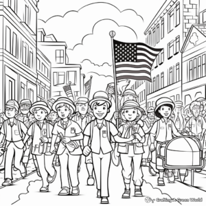Patriotic Labor Day Parade Coloring Pages 2