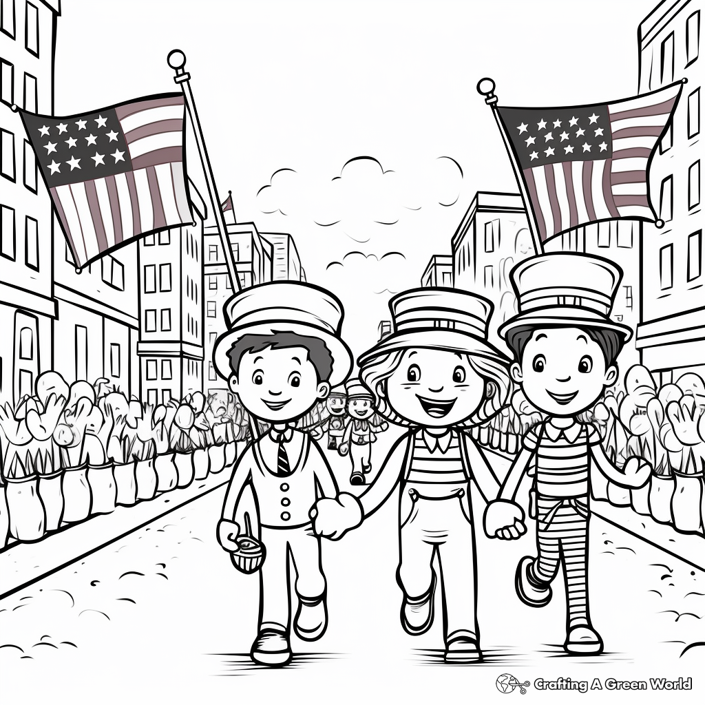 Patriotic Labor Day Parade Coloring Pages 3