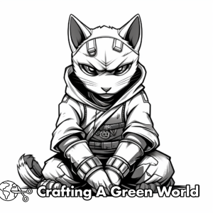 Cat Ninja Coloring Pages - Free &amp; Printable!