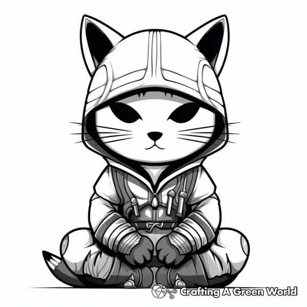 Cat Ninja Coloring Pages - Free &amp; Printable!