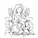 Peaceful Madonna Lily Coloring Pages 4