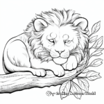 Peaceful Sleeping Lion Coloring Pages 4