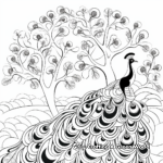 Peacock-in-Nature Abstract Coloring Pages 3