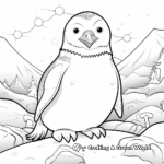 Penguin in Snowstorm Coloring Pages 1
