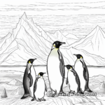 Penguins Under Aurora Borealis Coloring Pages 1