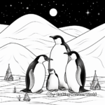 Penguins Under Aurora Borealis Coloring Pages 3