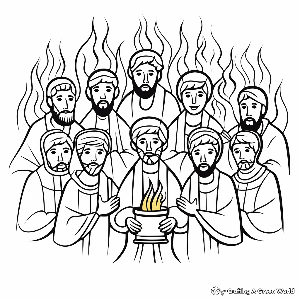 Pentecost Apostles Coloring Pages 1