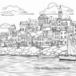 Picturesque Seaside City Coloring Pages 2