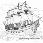 Pirate Ship in a Storm: Weather Scene Coloring Pages 4