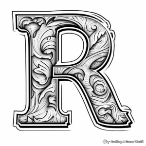 Pirate Themed 'Arrr' Letter R Coloring Page 1
