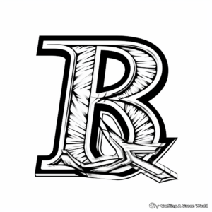 Pirate Themed 'Arrr' Letter R Coloring Page 3
