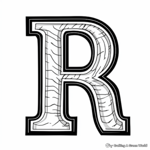 Pirate Themed 'Arrr' Letter R Coloring Page 4