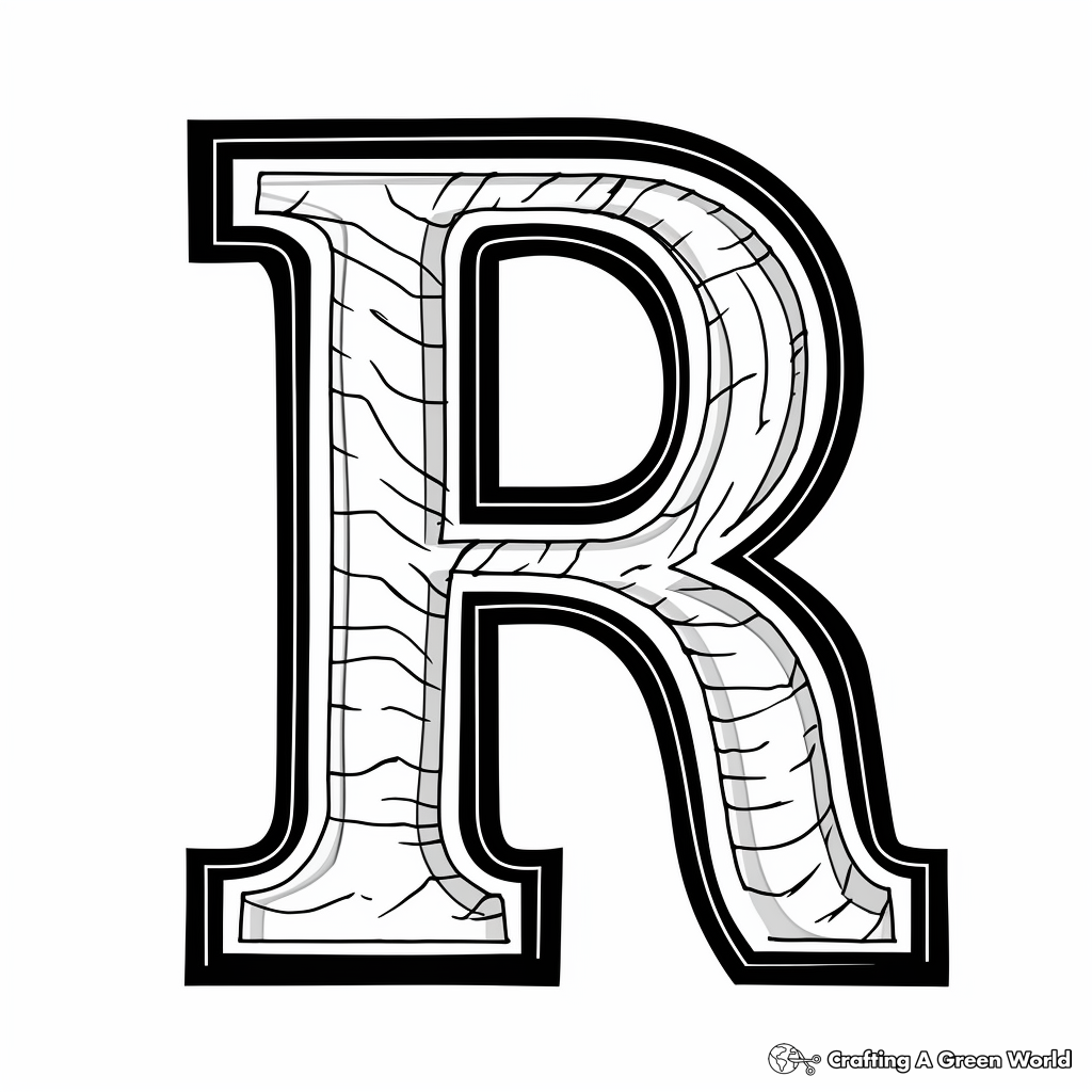 Pirate Themed 'Arrr' Letter R Coloring Page 4