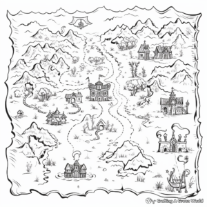 Pirate Treasure Map Coloring Pages 2