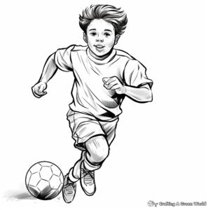 Player Athlete in Football Action Coloring Pages 3
