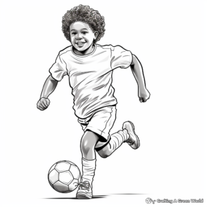 Player Athlete in Football Action Coloring Pages 4